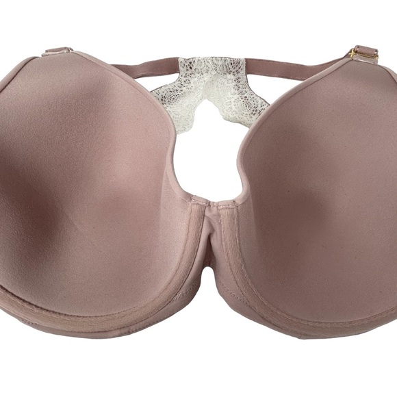 SOMA Embraceable Geo Lace Racerback bra Underwire Pink Beige Gold hardware 38DDD - Picture 4 of 8